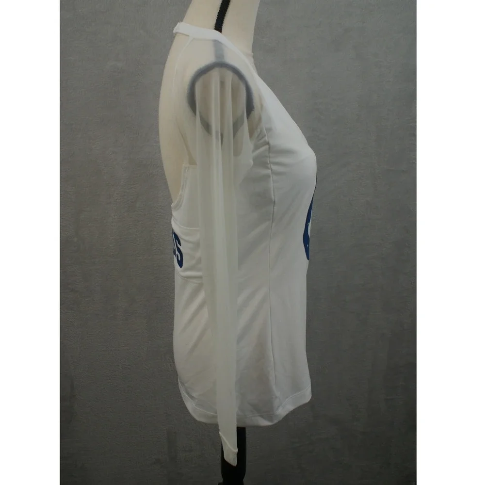 NFL Team Apparel Indianapolis Colts White Mesh Sleeve Open Back Top Medium NWT